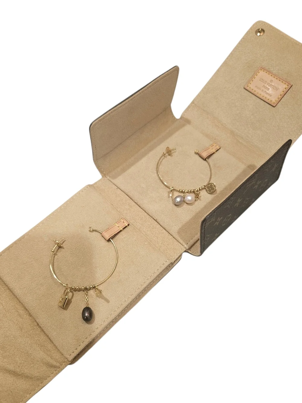 Louis Vuitton 18K Yellow Gold Multi-Charm Hoop Earrings